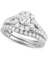 Diamond Halo Bridal Set (2 ct. t.w.) in 14k White Gold