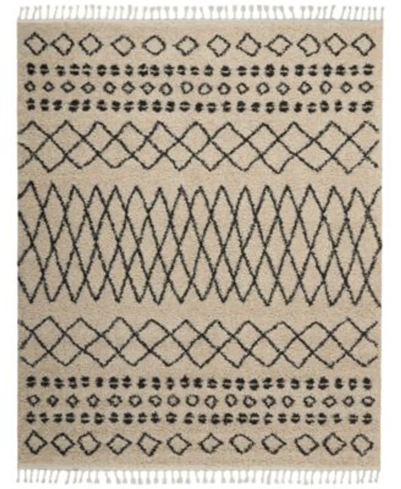 Closeout Nourison Home Rocco Shag Roc02 Cream Area Rug