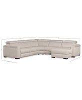 Closeout! Nevio 124" 5-Pc. Fabric Sectional Sofa with Chaise, Created for Macy's