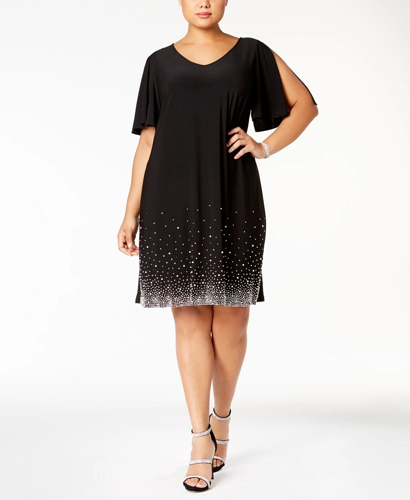 Msk Plus Beaded Shift Dress