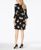 Tommy Hilfiger Printed Jersey Bell Sleeve A-line Dress