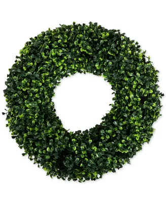 Pure Garden Faux Boxwood 16.5" Round Wreath