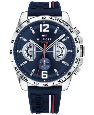 Tommy Hilfiger Men's Navy Silicone Strap Watch 46mm