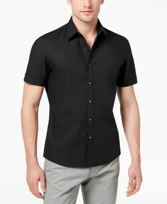 Michael Kors Men's Solid Stretch Button-Front Shirt