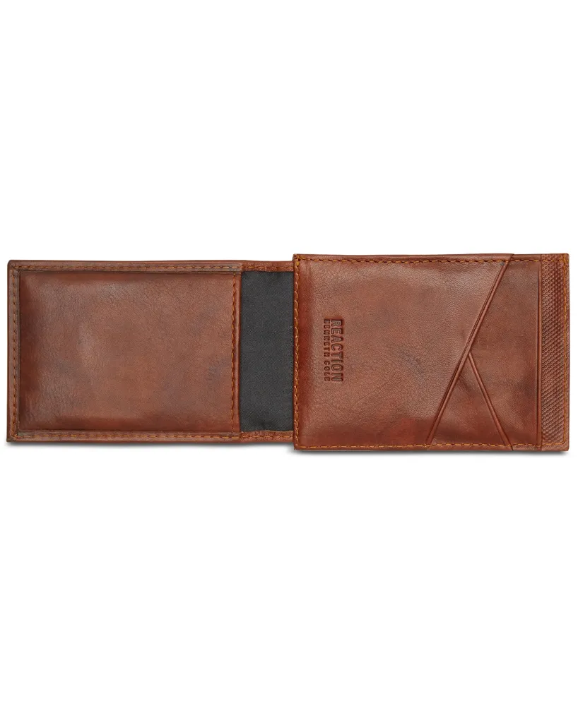 Kenneth Cole Reaction Men's Crunch Magnetic Front-Pocket Leather Wallet