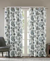 SunSmart Camille Jacquard Room Darkening Curtain for Bedroom, Grommet Top Design Panels Pair for Living Room, Width 50 length inches Single Panel