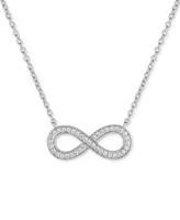 Arabella Cubic Zirconia Infinity 18" Pendant Necklace in Sterling Silver