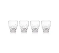 Q Squared Aurora Clear Stemless Wine Glasses, Set of 4