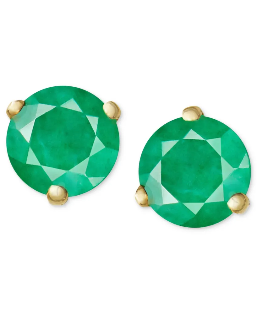 14k Gold Earrings, Emerald Stud (3/4 ct. t.w.)