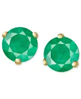 14k Gold Earrings, Emerald Stud (3/4 ct. t.w.)