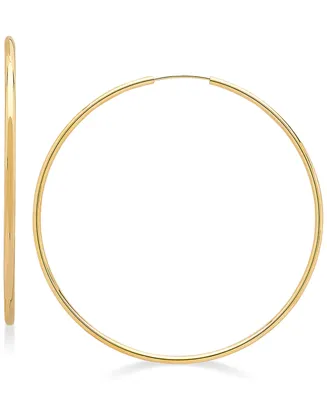 Polished Continuous Hoop Earrings in 14k Gold