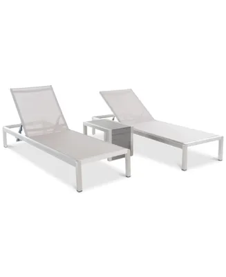 Greyson Outdoor 3-Pc. Chaise Lounge & C-Shaped Table Set