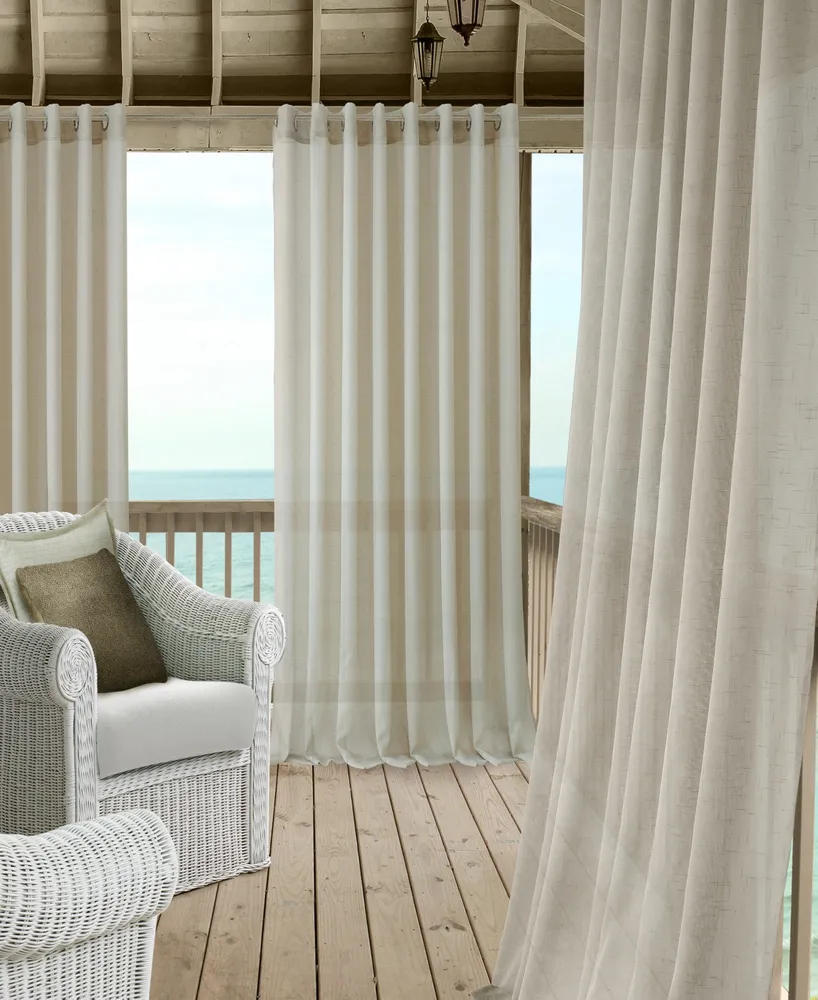 Elrene Carmen Sheer 114" x 84" Extra-Wide Indoor/Outdoor Grommet Curtain Panel with Tieback
