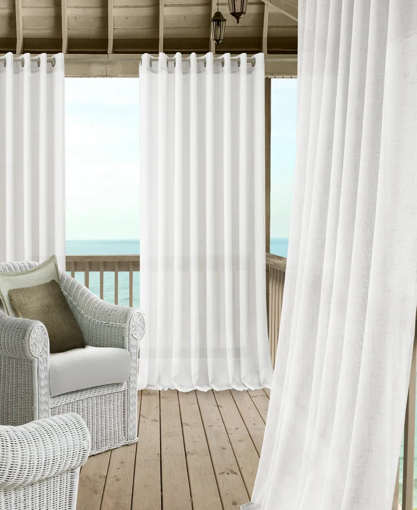 Elrene Carmen Sheer 114" x 108" Extra-Wide Indoor/Outdoor Grommet Curtain Panel with Tieback