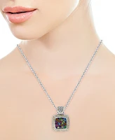 Balissima by Effy Multistone Square Pendant in Sterling Silver and 18k Gold