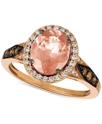 Le Vian Chocolatier Peach Morganite (1-3/4 ct. t.w.) & Diamond (3/8 ct. t.w.) Ring in 14k Rose Gold