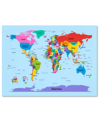 Michael Tompsett 'Childrens World Map' Canvas Art