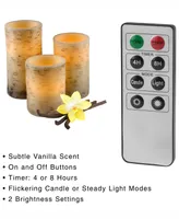 4-Pc. Flickering Flameless Led Candles & Remote Control Set