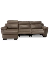 Closeout! Julius Ii 3-Pc. Leather Chaise Sectional Sofa With 2 Power Recliners, Headrests And Usb Outlet