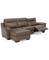 Julius Ii 3-Pc. Leather Sectional Sofa With 1 Power Recliner, Headrests, Chaise And Usb Outlet