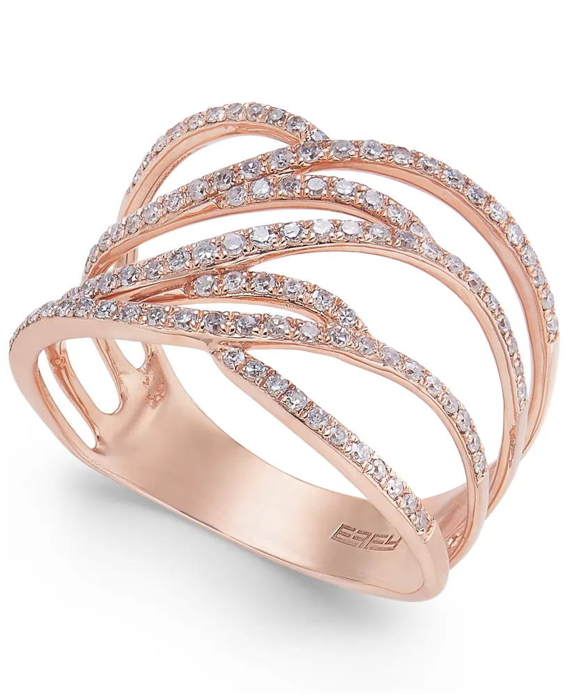Effy Rose Gold Ruby and Diamond Band Ring 1/6ctw | REEDS Jewelers