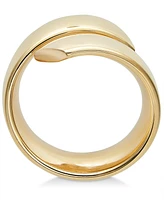 Italian Gold Bypass Ring 14k Yellow and White