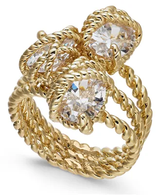 Charter Club Stone Trio Rope Ring Gold Plate, Created for Macy's