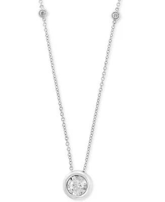 Effy Diamond Bezel 18" Pendant Necklace (1/2 ct. t.w.) in 14k White, Yellow or Rose Gold