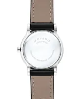 Movado Women's Swiss Museum Classic Black Leather Strap Watch 28mm