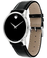 Movado Men's Swiss Museum Classic Black Leather Strap Watch 40mm