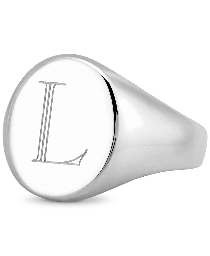 Sarah Chloe Initial Signet Ring Sterling Silver