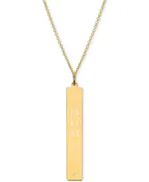 Diamond Accent Mom Bar Pendant Necklace 14k Gold over Silver, 18" (also available Sterling Silver)