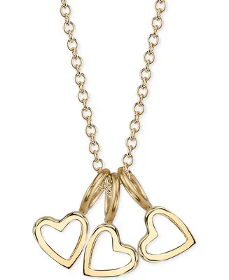 Triple Heart Charms Pendant Necklace, 18"