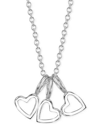 Triple Heart Charms Pendant Necklace, 18"