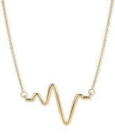 Sarah Chloe Large Heartbeat Pendant Necklace, 16" + 2" extender, available Sterling Silver or 14k Gold Plated