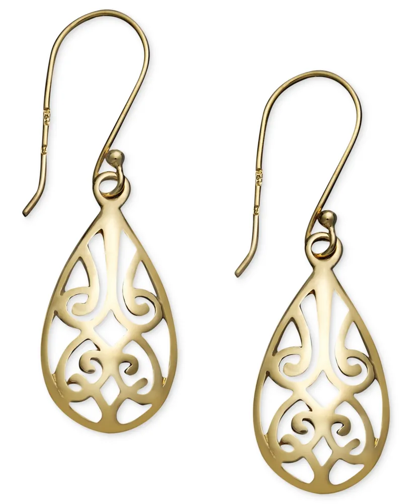 Giani Bernini Filigree Teardrop Earrings 18k Gold over Sterling Silver and or