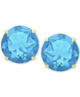 Blue Topaz Stud Earrings (6-3/4 ct. t.w.) in 14k Gold