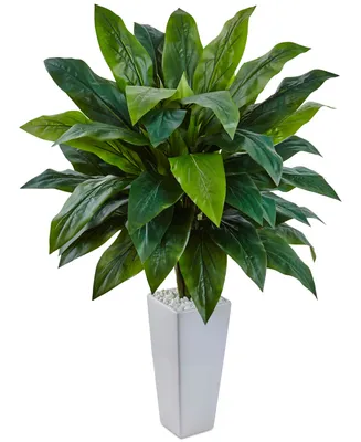 Nearly Natural Cordyline Artificial Plant in White Tower Planter