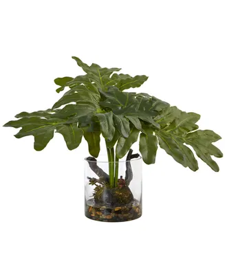 Nearly Natural Philodendron Artificial Arrangement in Vase