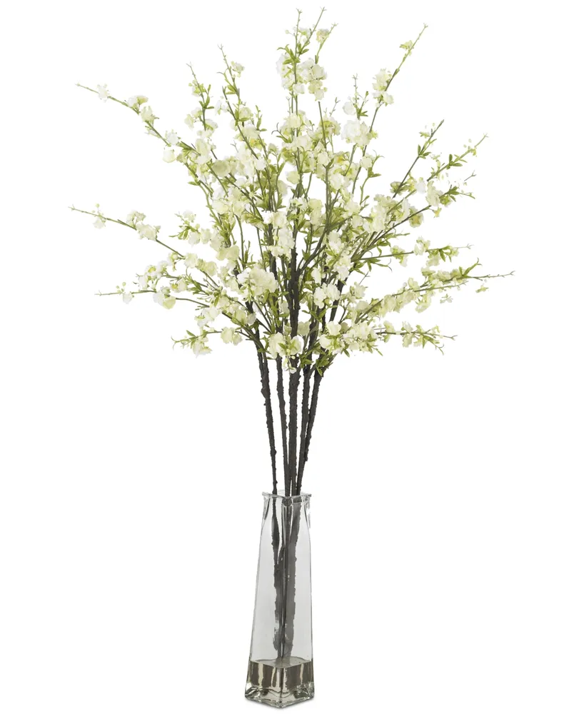 Nearly Natural Cherry Blossom Artificial Flower Arrangement in Vase