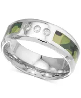 Men's Diamond Camouflage Band (1/10 ct. t.w.) in Stainless Steel