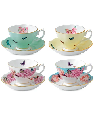 Miranda Kerr for Royal Albert Mixed Pattern Teacup & Saucer Service for 4