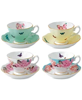 Miranda Kerr for Royal Albert Mixed Pattern Teacup & Saucer Service for 4