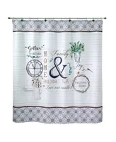 Avanti Modern Farmhouse Printed Shower Curtain, 72" x 72"