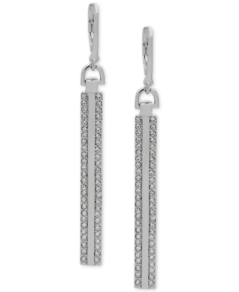 Dkny Pave Linear Drop Earrings