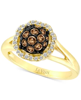 Le Vian Chocolatier Diamond Halo Cluster Ring (5/8 ct. t.w.) in 14k Gold