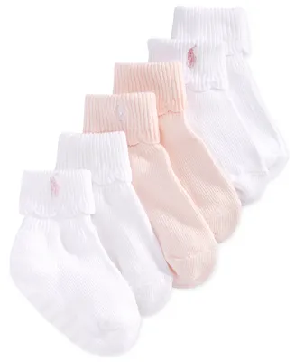 Ralph Lauren Baby Girls Low Cut Logo Socks, Pack of 3