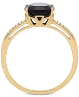 Onyx (10 x 8mm) & Diamond Accent Ring in 14k Gold