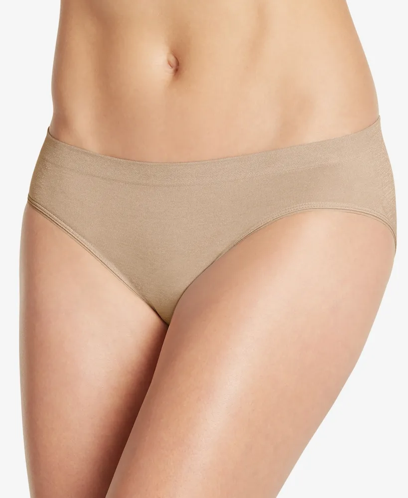 Jockey Smooth and Shine Seamfree Heathered Bikini Underwear 2186, available in extended sizes