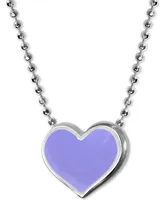 Alex Woo Lavender Enamel Vegas Heart 16" Pendant Necklace in Sterling Silver
